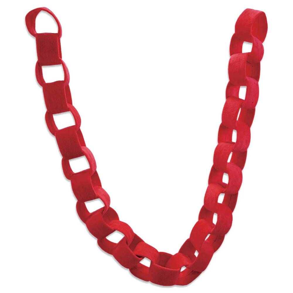 NEW CREATIVE CO-OP velvet chain link garland in red
